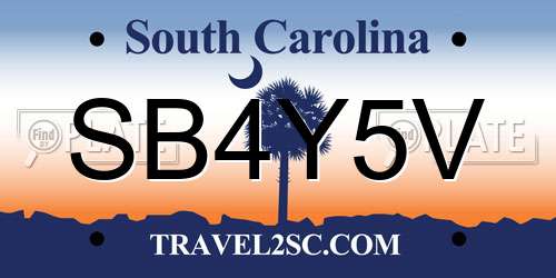 SB4Y5V South Carolina License Plate