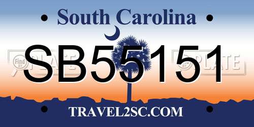 SB55151 South Carolina License Plate