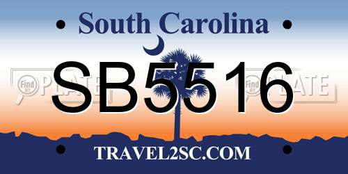 SB5516 South Carolina License Plate