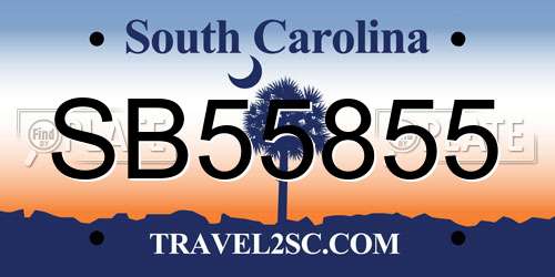 SB55855 South Carolina License Plate