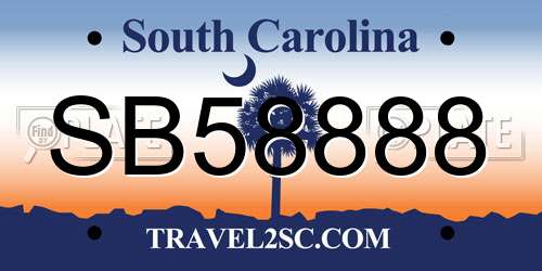 SB58888 South Carolina License Plate
