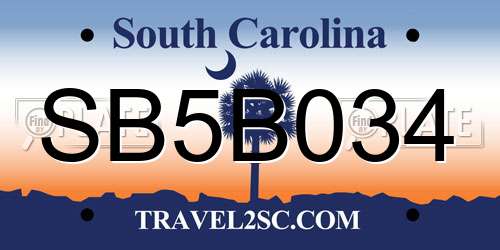 SB5B034 South Carolina License Plate