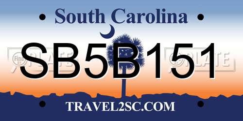 SB5B151 South Carolina License Plate
