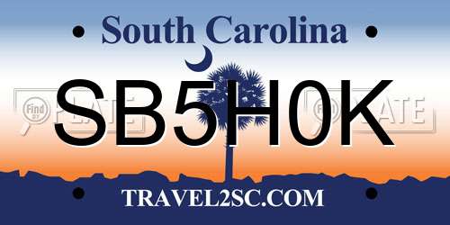 SB5H0K South Carolina License Plate