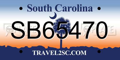 SB65470 South Carolina License Plate