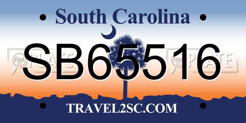 SB65516 South Carolina License Plate