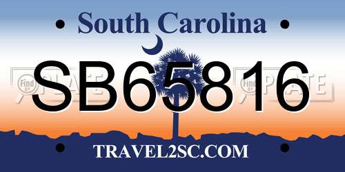 SB65816 South Carolina License Plate