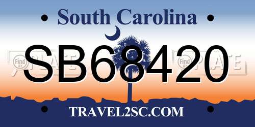 SB68420 South Carolina License Plate