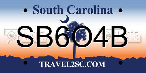 SB6O4B South Carolina License Plate