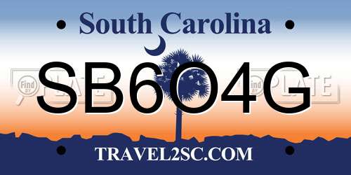 SB6O4G South Carolina License Plate