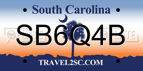 SB6Q4B South Carolina License Plate
