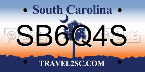 SB6Q4S South Carolina License Plate