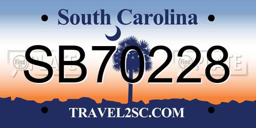 SB70228 South Carolina License Plate