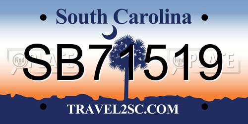 SB71519 South Carolina License Plate