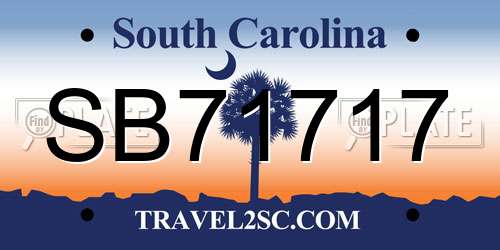SB71717 South Carolina License Plate