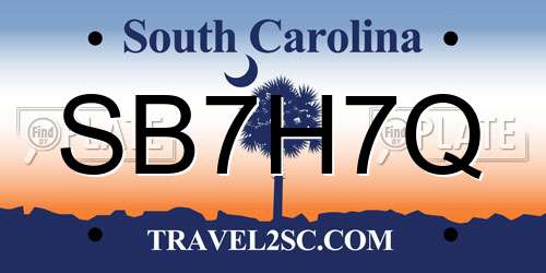 SB7H7Q South Carolina License Plate