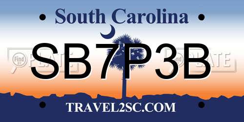 SB7P3B South Carolina License Plate