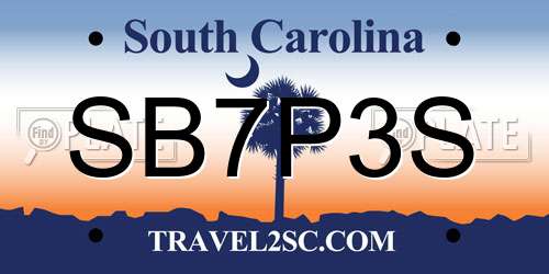 SB7P3S South Carolina License Plate