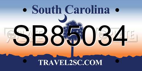 SB85034 South Carolina License Plate