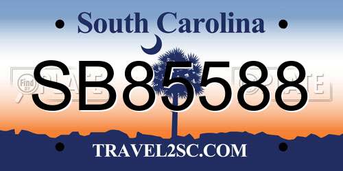 SB85588 South Carolina License Plate
