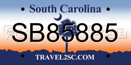 SB85885 South Carolina License Plate