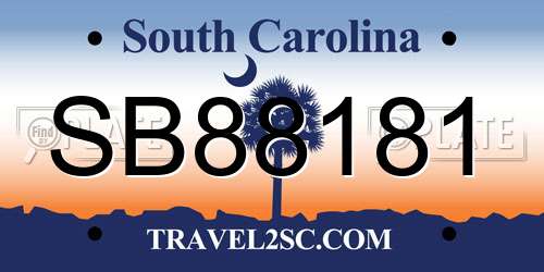 SB88181 South Carolina License Plate
