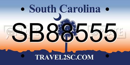 SB88555 South Carolina License Plate