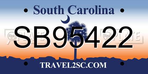 SB95422 South Carolina License Plate