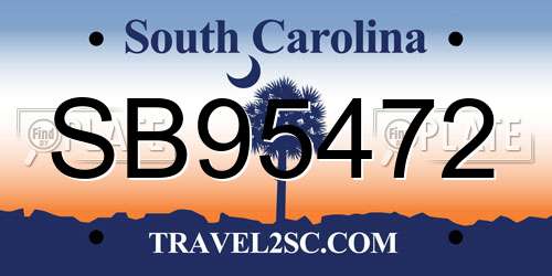 SB95472 South Carolina License Plate