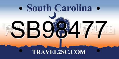 SB98477 South Carolina License Plate