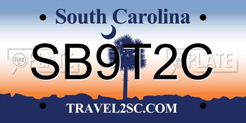 SB9T2C South Carolina License Plate