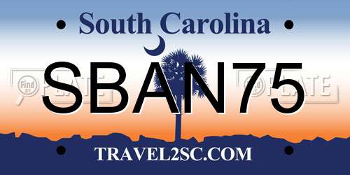 SBAN75 South Carolina License Plate