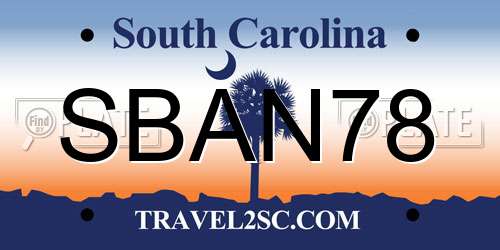 SBAN78 South Carolina License Plate