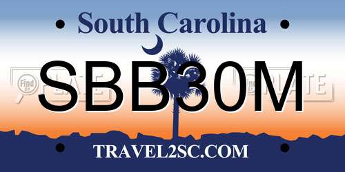 SBB30M South Carolina License Plate