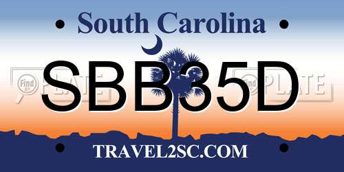 SBB35D South Carolina License Plate
