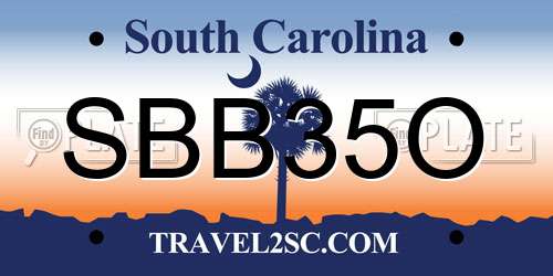 SBB35O South Carolina License Plate