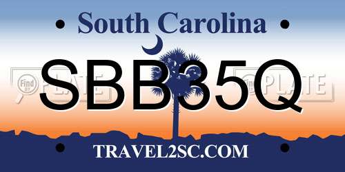 SBB35Q South Carolina License Plate