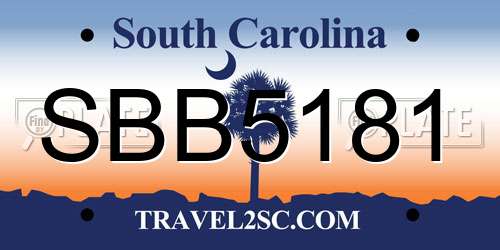 SBB5181 South Carolina License Plate