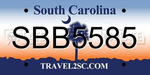SBB5585 South Carolina License Plate