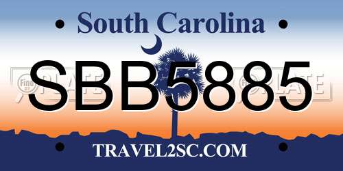 SBB5885 South Carolina License Plate