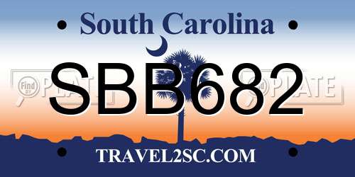 SBB682 South Carolina License Plate
