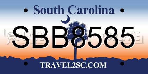 SBB8585 South Carolina License Plate