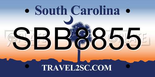 SBB8855 South Carolina License Plate