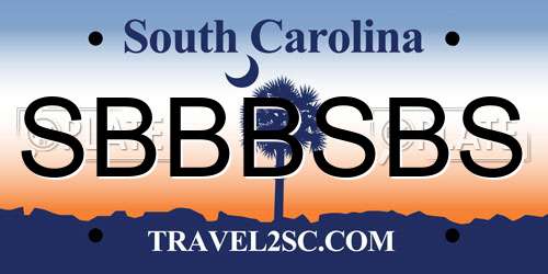 SBBBSBS South Carolina License Plate