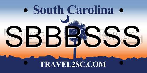 SBBBSSS South Carolina License Plate