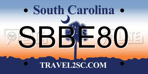 SBBE80 South Carolina License Plate