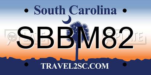 SBBM82 South Carolina License Plate