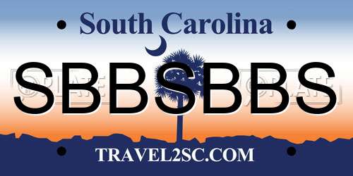 SBBSBBS South Carolina License Plate