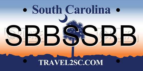 SBBSSBB South Carolina License Plate