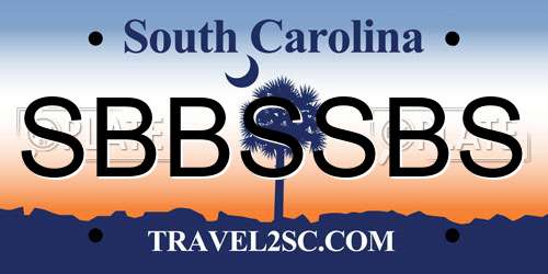 SBBSSBS South Carolina License Plate
